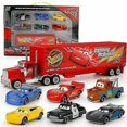 thumbnail image 1 of 7pcs Cars 2 Lightning Mcqueen Racer Car&Mack Truck Set Presents, 1 of 1
