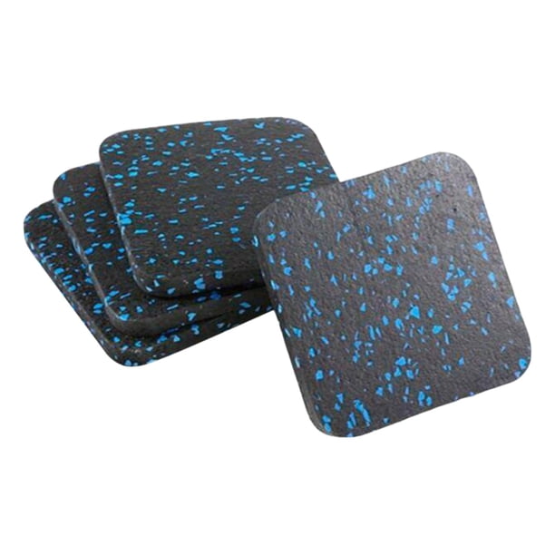 4 almohadillas cuadradas antideslizantes para cinta de correr, 10 x 10 cm, de goma de alta densidad, silenciosas. Negro Azul