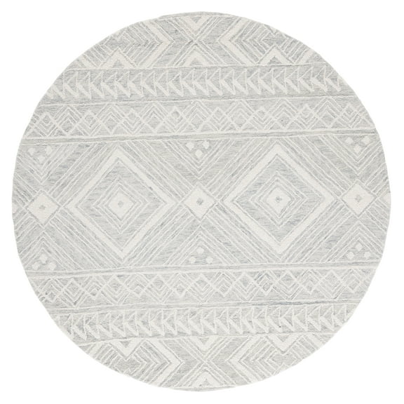 SAFAVIEH Metro Padraic Medallion Area Rug, Grey/Ivory, 6' x 6' Round