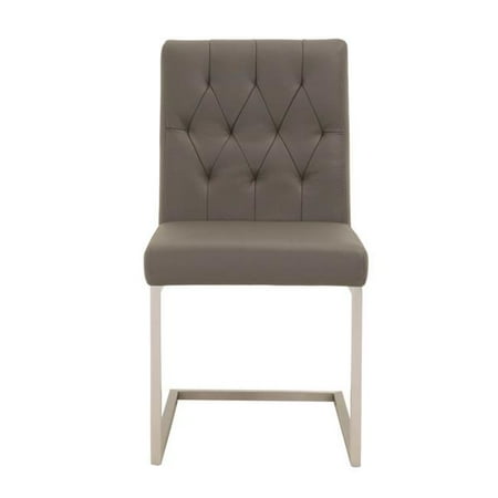 Benzara Bm185272 Leather Upholstery Dining Chair With Stainless Leather Upholstery Dining Chair
