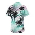 thumbnail image 5 of Hawaiian Shirts For Men And Women Short Sleeve Tropical Print T-Shirts Summer Button Down Collar Tops Loose Fit Beach Graphic Tee Casual Trendy Blouses 2024 Light Green XXL, 5 of 5