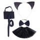 thumbnail image 2 of Conjunto de orejas de gato, pajarita y cola para niños, accesorios de disfraz de animales, diadema, tocado, Cosplay creativo para fiesta de cumpleaños Con vestido Salvador Dali Disfraz Pajarita Cola, 2 of 9