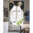 thumbnail image 4 of Vintage Black Floral Swag Valances for Windows, Small Curtains Drapes, Spring Seasonal Botanical Blooms Kitchen Window Curtains Over Sink Window Treatment Valance for Bedroom/Bathroom 56"x36", 4 of 5