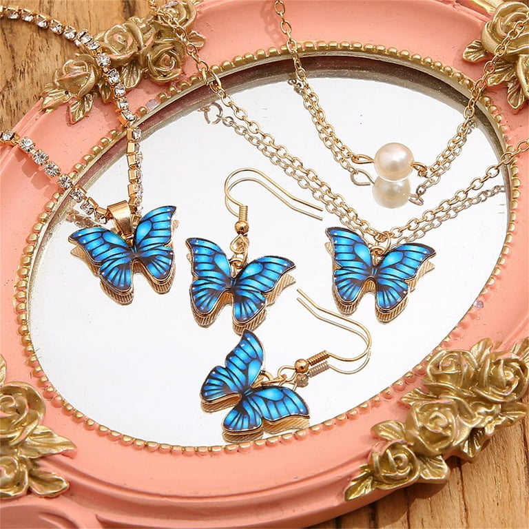 Taqqpue Necklaces for Women Teen Girls,Jewelry Set Butterfly