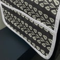 thumbnail image 3 of Floral Microwave Oven Cover, Vertical Wavy Lines of Flourishing Spring Leaves on Branch Wavy Pattern Image, Water Resistant Organizer with Pockets for Kitchen, 36" x 12", Black and White, by Ambesonne, 3 of 4