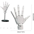 thumbnail image 4 of Articulated 1:1 Scale PVC+ABS Hand Model with Movable Joints & Replaceable Nails - Adjustable Poseable Mannequin Hand for Art Painting Reference, Jewelry Display, Nail Practice - Includes Black Base, 4 of 7