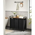 thumbnail image 5 of 3 Section Laundry Hamper with shelf Laundry Sorter with 3 Pull-Out and Removable Bags for Bathroom Laundry Room Rustic Brown and Black, 5 of 9