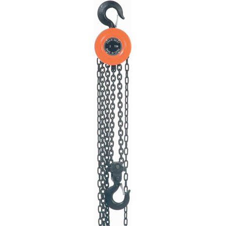 Global Industrial 241643 20 ft. Manual Chain Hoist Lift, Orange - Capacity 4000 Pound