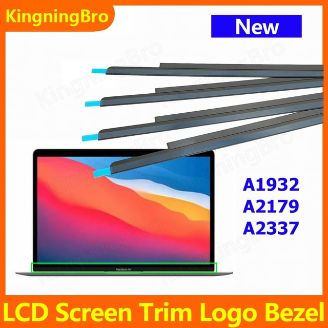 New LCD Screen Glass Trim Logo Bezel Front Cover For MacBook Air 13" A1932 A2179 A2337 2018 2019 2020 Years Silver