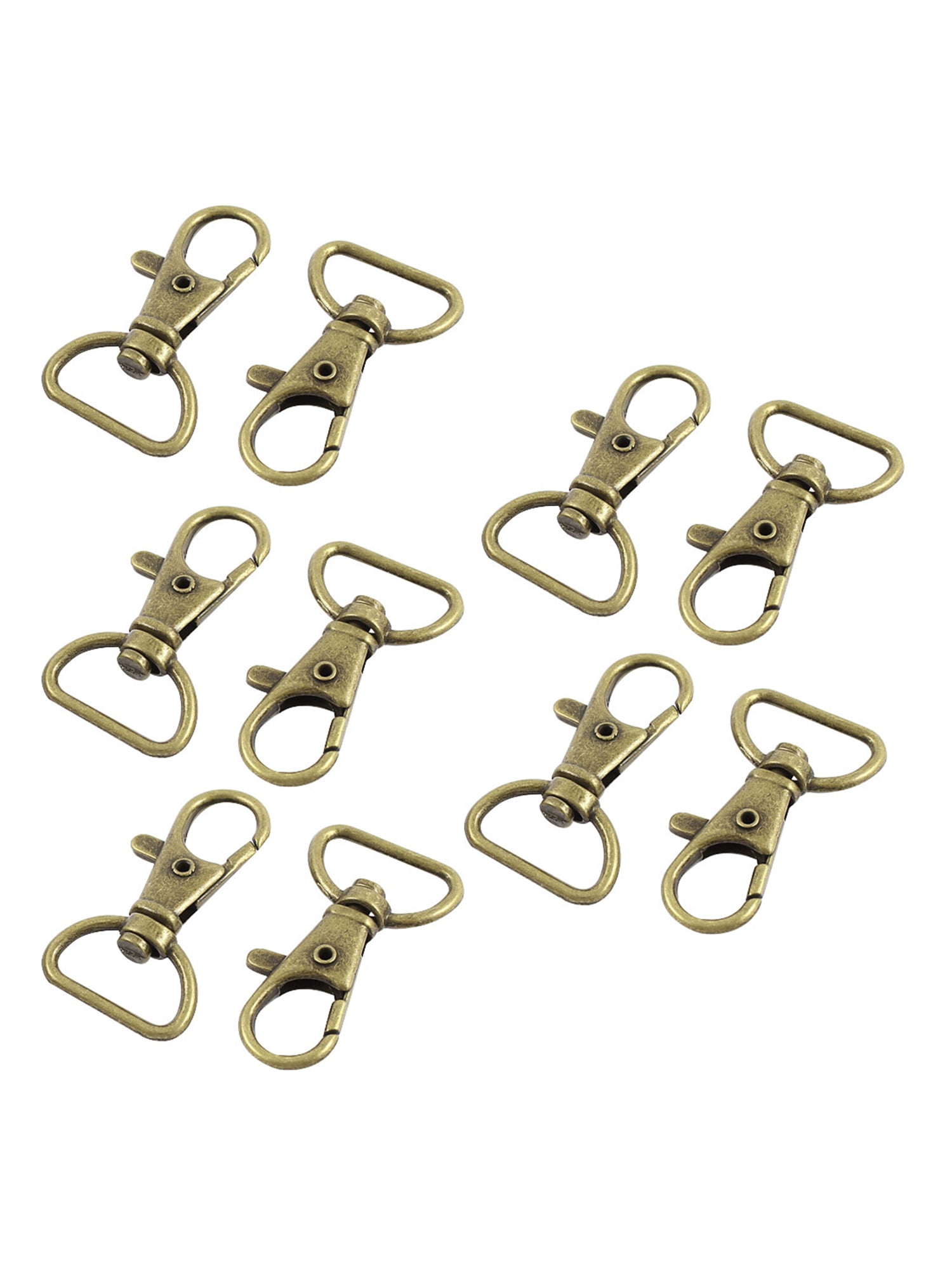 10X Swivel Lobster Clasp DIY Keychain Trigger Clip Key Ring Split Ring Gold 