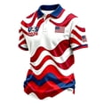 thumbnail image 2 of Men's USA Soccer Polo Shirt American Flag Short Sleeve Top Patriotic Football Jersey Comfortable Casual Wear for Game Day Independence Day Outdoor Events, 2 of 4
