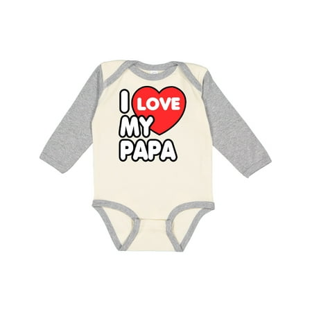 

Inktastic I Love my Papa Gift Baby Boy or Baby Girl Long Sleeve Bodysuit