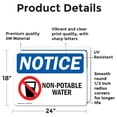 thumbnail image 2 of (2 Pack) Non-Potable Water Sign With Symbol OSHA Notice Sign 24 Inch X 18 Inch Vinyl Label Decal Sticker Weather Resistant, UV Protected for Workplace, Business, and Construction Site,, 2 of 7