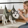thumbnail image 3 of Pet Grooming Hammock Universal Restraint Sling Adjustable Hanging Straps Durable Polyester For Stress Free Nail Trimming And Grooming(Grey-S-40X57Cm), 3 of 6
