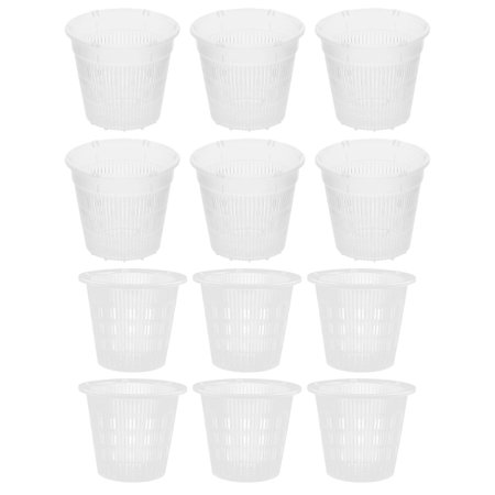 Homemaxs 12pcs Thicken Orchid Pots Plastic Plant Pot with Drainage Hole Orchid Flowerpots