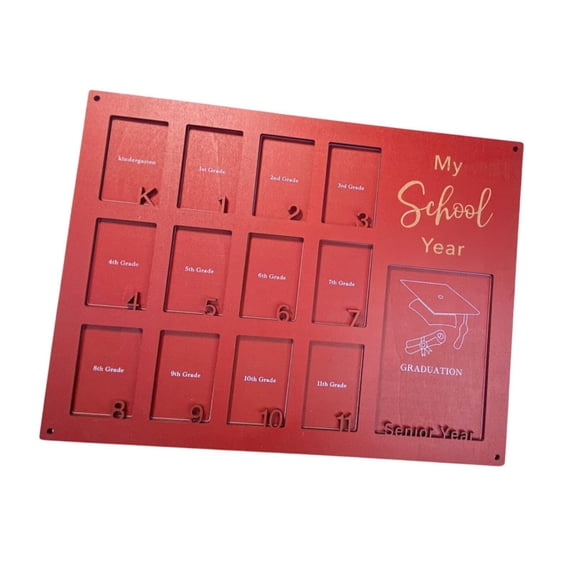 deevoka School Picture Frame 13 Photos Wood Photo Frame for Home Bedroom Living Room Red