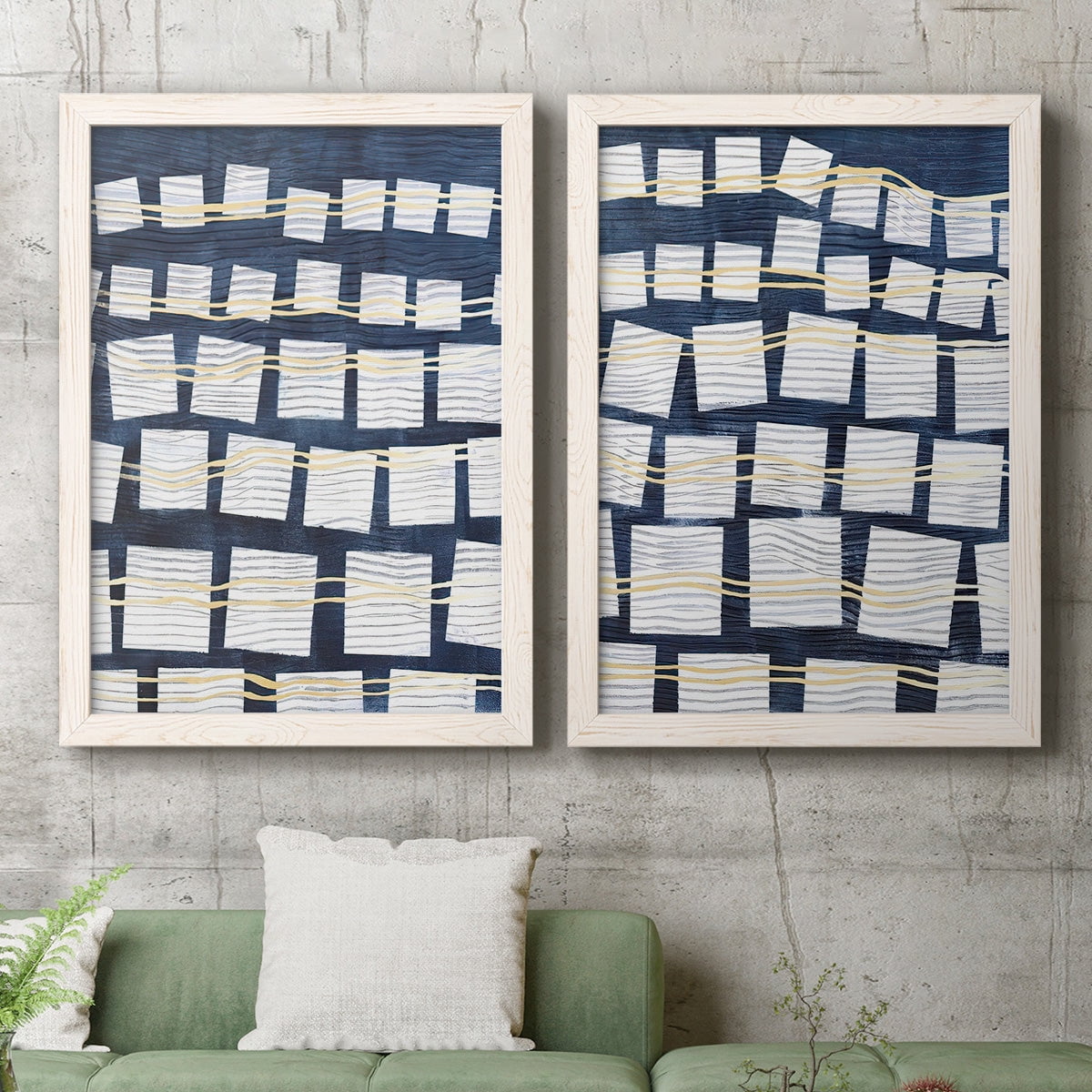 Networks III - Premium Framed Canvas 2 Piece Set - Ready to Hang