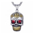 thumbnail image 1 of Collar MADIOLA Punk Gotico Acero Inoxidable con Dije Calavera Cráneo ojos Ruby, 1 of 7
