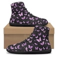 thumbnail image 7 of POLERO Womens Girls Purple Butterfly High Top Walk Shoes Trainer Athletic Barefoot Sneakers for Walking Jogging Gym PU Leather Walking Business Work Platform Sneaker with Ankle Support, 7 of 7