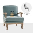 thumbnail image 3 of Tina's Home Mid-Century Modern Accent Chair Upholstered Armchair with Solid Wood Legs, Removable Cushion Comfy Reading Chair for Living Room Bedroom, Blue, 3 of 10