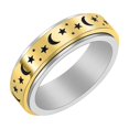 thumbnail image 1 of Anillo giratorio sencillo de acero inoxidable con forma de estrella y luna para hombre y mujer, oro rosa, pequeño anillo fresco con lunares, tamaño ajustable, 1 of 5