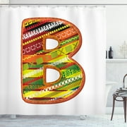 Ambesonne Letter B Shower Curtain, Winter Inspired Style, 69"Wx70"L, Multicolor