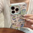 thumbnail image 1 of Funda de teléfono Kawaii Crayon Shin-Chan, iPhone 15/14/13 Pro Max, Linda funda protectora de teléfono de Anime, funda suave anticaída, accesorios de regalo, 1 of 4