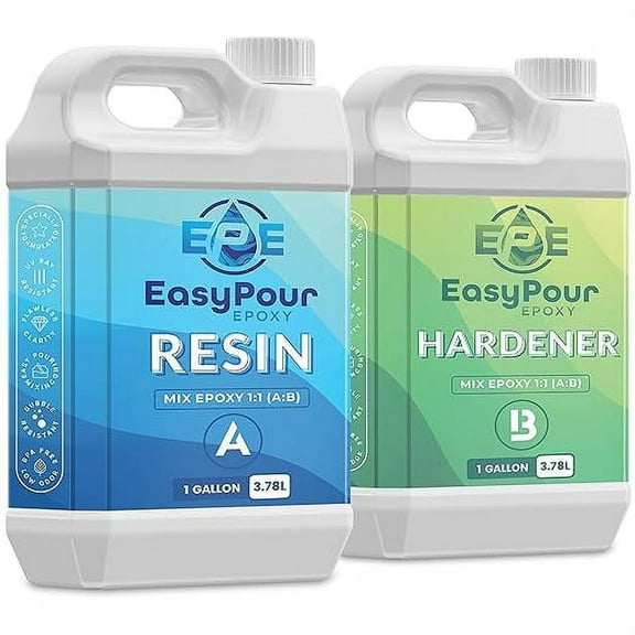 EPE EasyPour Epoxy 2 Gallon Kit High Gloss Epoxy Adhesive, 3.78 L, 2 Pieces