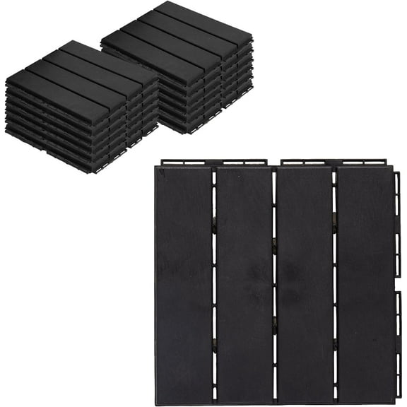 10 pcs Interlocking Deck Tiles Plastic Waterproof Flooring 12x12 Patio Outdoor