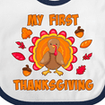 thumbnail image 4 of Inktastic My First Thanksgiving with Cute Turkey Boys or Girls Baby Bib, 4 of 4