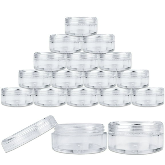 Beauticom 1000 Pieces High Quality 5 Gram 5 ml (0.17 oz) Plastic Round Cosmetic Beauty Makeup Sample Jars (Clear Lid)