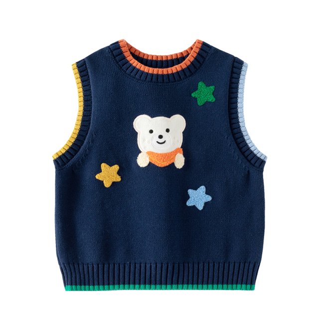 KYAIGUO Chandail Sans Manches à Col en V pour Bébé Garçons et Filles, Tricot Sans Manches pour 2-7 Ans