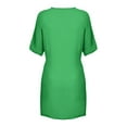 thumbnail image 2 of Camisa de gasa lisa holgada de manga corta y cuello redondo profundo para mujer, ideal para combinar con vaqueros o faldas, tallas S-XXL, 2 of 7