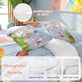 thumbnail image 4 of Easter Rabbits Queen Size Comforter Set, Floral Plant Red Blue Yellow Egg Blue Wood Grain Bedding for All Seasons, 4 Pcs Bed Set, 1Quiltcover (90"x92") ,1Sheet(94"x116"), 2Pillowcases (30"x20"), 4 of 9