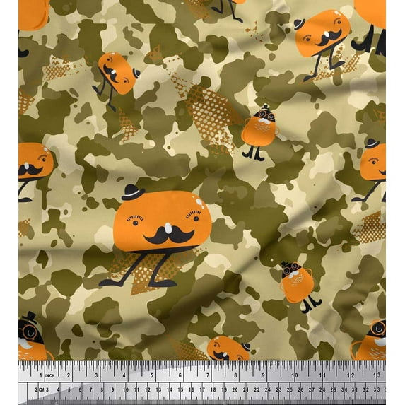 Soimoi Cotton Jersey Fabric Cartoon & Camouflage Print Fabric by the Yard 58 Inch Wide
