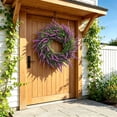 thumbnail image 6 of Artificial Lavender Wreaths for Front Door Outside Summer Spring Wreaths for Front Door Floral Wreath All Season for Wedding Farmhouse Porch Wall Room Home Decor.(11.81In)Wine,1pc, 6 of 6