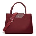 thumbnail image 1 of CHAO Bolso bandolera elegante de color sólido para mujer, bolso multiusos portátil para compras al aire libre, color vino tinto, 1 of 5