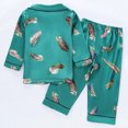 thumbnail image 6 of HAYIMI Boys Cartoon Print Pajama Comfortable Sleepwear Loungewear Kids Home Wear Soft Nightwear Long Sleeve Lapel Button Shirts Blouse Tops With Pants Homewear, 3-4 Years, 6 of 7