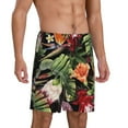 thumbnail image 2 of Fotbe Watercolor Tropical Flowers Pajama Shorts for Men, Men's Pajama Bottoms, Sleepwear,Short Pajama Pants-Medium, 2 of 9
