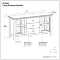 thumbnail image 5 of Simpli Home Artisan 60 inch Wide Solid Wood Contemporary Large Sideboard Buffet in Russet Brown, 5 of 13