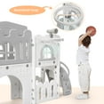 thumbnail image 5 of Huisuilinss Toddler Slide Set,8-in-1 Toddler Slide Playset,Indoor Toddler Playground With Slide,Kids Slide Outdoor Play Includes Basketball Hoop,Climber,Crawling Tunnel,Toy Storage For Kids Ages 1-3, 5 of 8