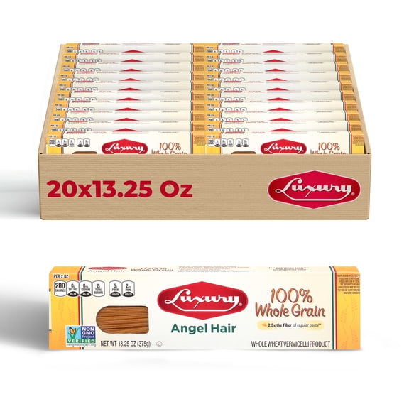 Luxury Whole Grain Pasta, 20-Pack (13 oz) – For Classic Pasta Recipes – Ideal for Marinara, Alfredo, and Savory Meat Sauces