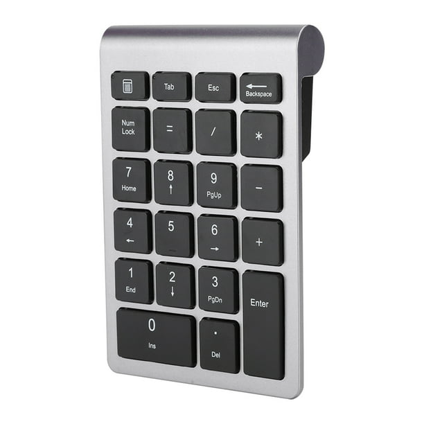 Mini teclado numérico inalámbrico USB 2.4G RF304 de 22 teclas con receptor gris hierro