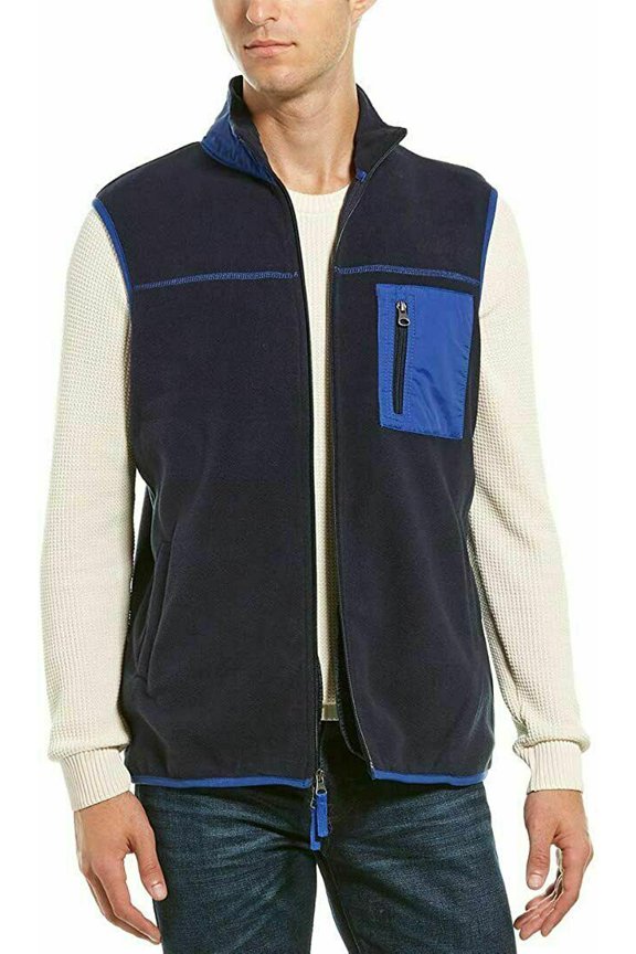 Mens Vest Full-Zipped, Mood Indigo, Size M.