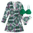 thumbnail image 4 of MKLEKYY Trajes De Baño Hombre Natacion Women High Waist Bikinis 2023 Sexy 3 Piece Bikini Set Cover Up Swimsuit For Women Long Sleeve Push Up Swimwear Beach Wear Bathing Suit, 4 of 4