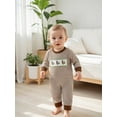 thumbnail image 4 of BemeyourBBs Boy Thanksgiving Stripe Romper Turkey Embroidery Long Sleeve Jumpsuit, 4 of 9