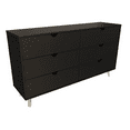 thumbnail image 2 of Falkk Furniture Modern Double Dresser for Bedroom – Wide Chest of Drawers – Black, 2 of 5
