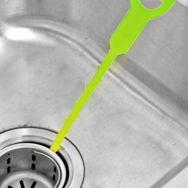 Gancho De Dragado De Tuberías Gancho de dragado de tuberías Limpiador de drenaje de fregadero Removedor de cabello de alcantarillado de baño (Verde)