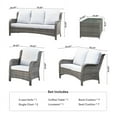 thumbnail image 3 of Vcatnet 5 Pieces Outdoor Patio Furniture Sectional Sofa All-weather Conversation Set with Coffee Table for Garden,Poolside,Gray, 3 of 7