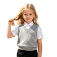 thumbnail image 5 of QWERTY Kids Boys Girls V Neck Sweater Vest Sleeveless School Uniform First Day of School Essential Size 12-18 Months, 5 of 6